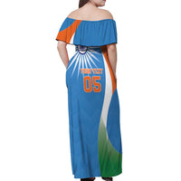 Custom India Cricket Off Shoulder Maxi Dress Sporty Style LT05 - Wonder Print Shop