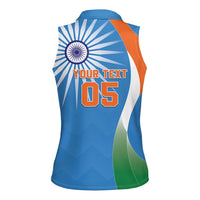 Custom India Cricket Women Sleeveless Polo Shirt Sporty Style LT05 - Wonder Print Shop