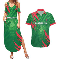 Custom Bangladesh Cricket Couples Matching Summer Maxi Dress and Hawaiian Shirt Go Champions The Tigers LT05 - Wonder Print Shop