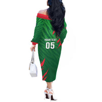 Custom Bangladesh Cricket Off The Shoulder Long Sleeve Dress Go Champions The Tigers LT05 - Wonder Print Shop