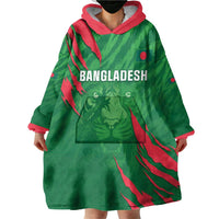 Custom Bangladesh Cricket Wearable Blanket Hoodie Go Champions The Tigers LT05 - Wonder Print Shop