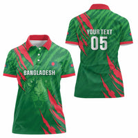 Custom Bangladesh Cricket Women Polo Shirt Go Champions The Tigers LT05 - Wonder Print Shop