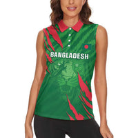 Custom Bangladesh Cricket Women Sleeveless Polo Shirt Go Champions The Tigers LT05 - Wonder Print Shop