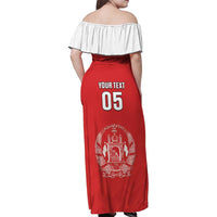 Custom Afghanistan Cricket Family Matching Off Shoulder Maxi Dress and Hawaiian Shirt Flag Style LT05 - Wonder Print Shop