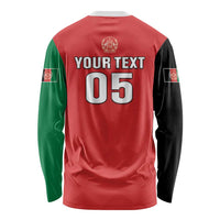 Custom Afghanistan Cricket Long Sleeve Shirt Flag Style LT05 - Wonder Print Shop
