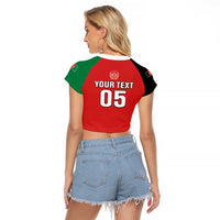 Custom Afghanistan Cricket Raglan Cropped T Shirt Flag Style LT05 - Wonder Print Shop