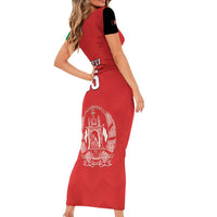 Custom Afghanistan Cricket Short Sleeve Bodycon Dress Flag Style LT05 - Wonder Print Shop