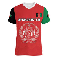 Custom Afghanistan Cricket Women V-Neck T-Shirt Flag Style LT05 - Wonder Print Shop
