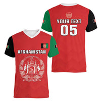 Custom Afghanistan Cricket Women V-Neck T-Shirt Flag Style LT05 - Wonder Print Shop