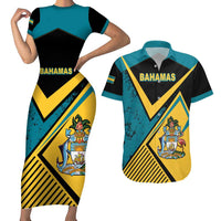 Personalized Bahamas Couples Matching Short Sleeve Bodycon Dress and Hawaiian Shirt Coat Of Arms Unique Style