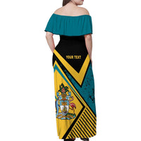 Personalized Bahamas Family Matching Off Shoulder Maxi Dress and Hawaiian Shirt Coat Of Arms Unique Style