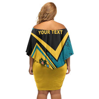 Personalized Bahamas Family Matching Off Shoulder Short Dress and Hawaiian Shirt Coat Of Arms Unique Style