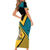 Personalized Bahamas Family Matching Short Sleeve Bodycon Dress and Hawaiian Shirt Coat Of Arms Unique Style