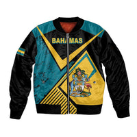 Personalized Bahamas Sleeve Zip Bomber Jacket Coat Of Arms Unique Style