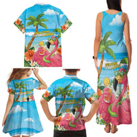 Bahamas Beach Family Matching Tank Maxi Dress and Hawaiian Shirt Welcome To Paradise