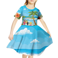 Bahamas Beach Kid Short Sleeve Dress Welcome To Paradise
