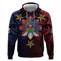 Haiti Philippines Hoodie Haitian Coat Of Arms With Filipino Sun