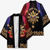 Personalized Haiti And Philippines Kimono Haitian Filipino Heritage Crest