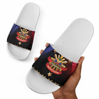 Haiti And Philippines Slide Sandals Haitian Filipino Heritage Crest
