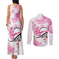 Kentucky Horse Racing Couples Matching Tank Maxi Dress and Long Sleeve Button Shirt Fancy Ladies