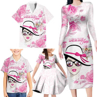 Kentucky Horse Racing Family Matching Long Sleeve Bodycon Dress and Hawaiian Shirt Fancy Ladies