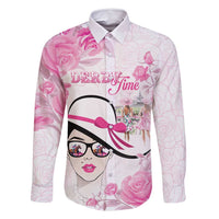 Kentucky Horse Racing Family Matching Long Sleeve Bodycon Dress and Hawaiian Shirt Fancy Ladies