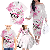 Kentucky Horse Racing Family Matching Off The Shoulder Long Sleeve Dress and Hawaiian Shirt Fancy Ladies
