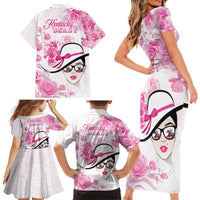 Kentucky Horse Racing Family Matching Short Sleeve Bodycon Dress and Hawaiian Shirt Fancy Ladies