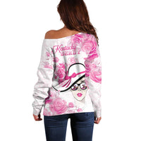 Kentucky Horse Racing Off Shoulder Sweater Fancy Ladies