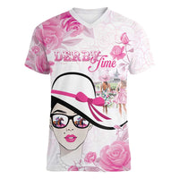 Kentucky Horse Racing Women V-Neck T-Shirt Fancy Ladies