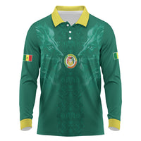 Custom Senegal Football Long Sleeve Polo Shirt Lions Of Teranga Sporty Style