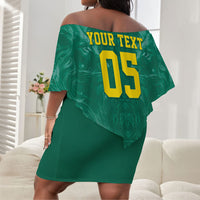 Custom Senegal Football Off Shoulder Short Dress Lions Of Teranga Sporty Style
