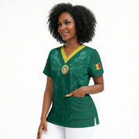 Custom Senegal Football Scrub Top Lions Of Teranga Sporty Style