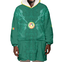 Custom Senegal Football Wearable Blanket Hoodie Lions Of Teranga Sporty Style