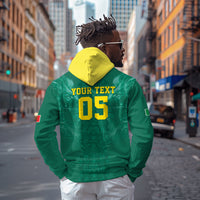Custom Senegal Football Zip Hoodie Lions Of Teranga Sporty Style