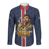 Custom Vozinha Goalkeeper Hero Cabo Verde Football 2026 Long Sleeve Button Shirt