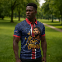 Custom Vozinha Goalkeeper Hero Cabo Verde Football 2026 Zipper Polo Shirt