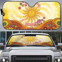 Love Peace Unity Auto Sun Shade Hippie Soul Sunflower - Wonder Print Shop