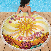 Love Peace Unity Beach Blanket Hippie Soul Sunflower - Wonder Print Shop