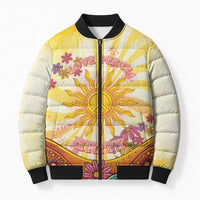 Love Peace Unity Bomber Puffer Jacket Hippie Soul Sunflower - Wonder Print Shop