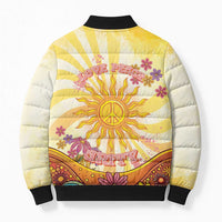 Love Peace Unity Bomber Puffer Jacket Hippie Soul Sunflower - Wonder Print Shop