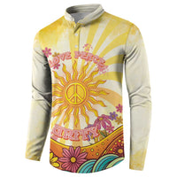 Love Peace Unity Button Sweatshirt Hippie Soul Sunflower - Wonder Print Shop