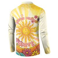 Love Peace Unity Button Sweatshirt Hippie Soul Sunflower - Wonder Print Shop