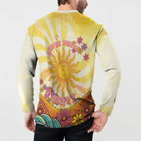Love Peace Unity Button Sweatshirt Hippie Soul Sunflower - Wonder Print Shop