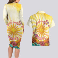 Love Peace Unity Couples Matching Long Sleeve Bodycon Dress and Hawaiian Shirt Hippie Soul Sunflower - Wonder Print Shop