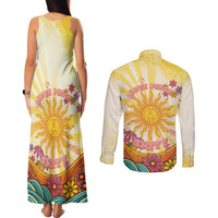 Love Peace Unity Couples Matching Tank Maxi Dress and Long Sleeve Button Shirt Hippie Soul Sunflower - Wonder Print Shop