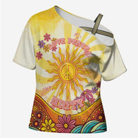 Love Peace Unity Cross Shoulder Shirt Hippie Soul Sunflower - Wonder Print Shop