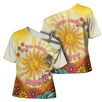 Love Peace Unity Cross Shoulder Shirt Hippie Soul Sunflower - Wonder Print Shop