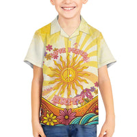 Love Peace Unity Family Matching Long Sleeve Bodycon Dress and Hawaiian Shirt Hippie Soul Sunflower - Wonder Print Shop