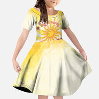 Love Peace Unity Family Matching Off The Shoulder Long Sleeve Dress and Hawaiian Shirt Hippie Soul Sunflower - Wonder Print Shop